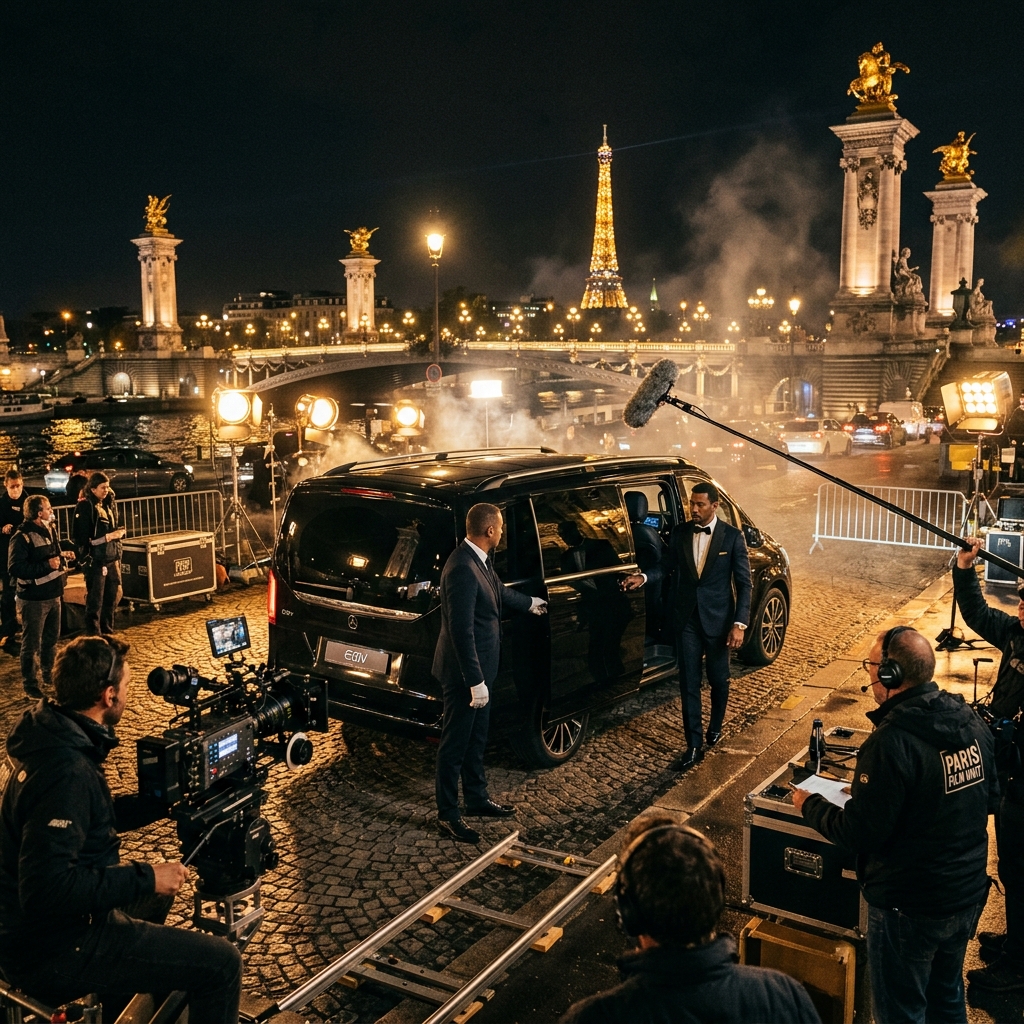 VTC Filmproduktion und Fotoshootings Paris · Van Mercedes EQV | Onyx Drive