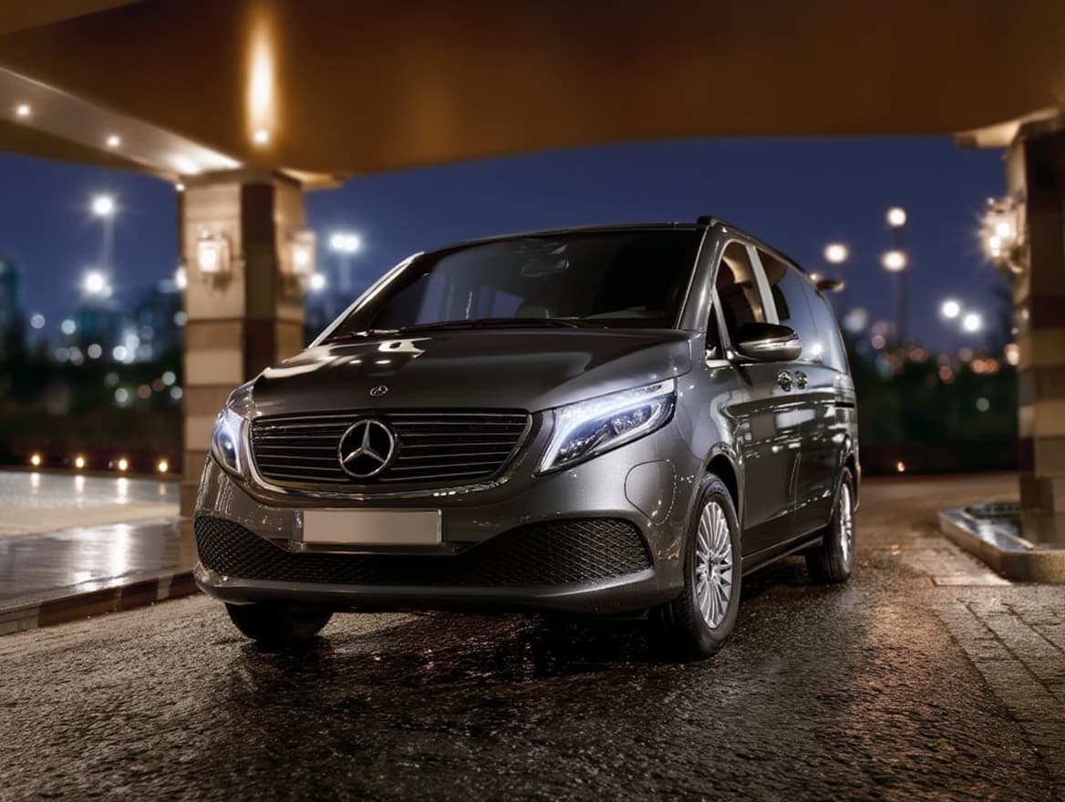 Mercedes EQV 300 — face avant, van électrique Paris